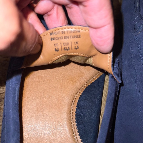 ALDO Mens 9.5 Navy Blue Suede Driving Loafers Moc Toe Slip On Casual Workwear - Picture 2 of 10